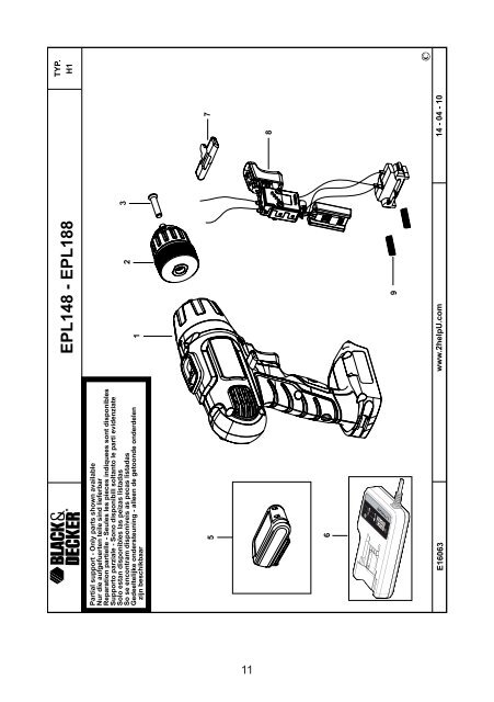 BlackandDecker Perceuse S/f- Epl188 - Type H1 - Instruction Manual (Tch&egrave;que)