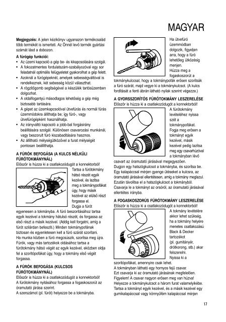 BlackandDecker Perceuse- Kd351cre - Type 1 - Instruction Manual