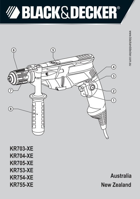 BlackandDecker Marteau Perforateur- Kr703 - Type 2 - Instruction Manual  (Australie Nouvelle-Z&amp;eacute;lande)