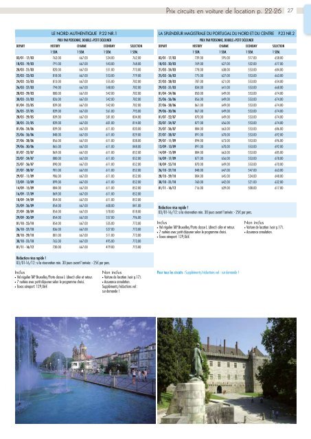 Brochure Portugal Madère Açores 2016