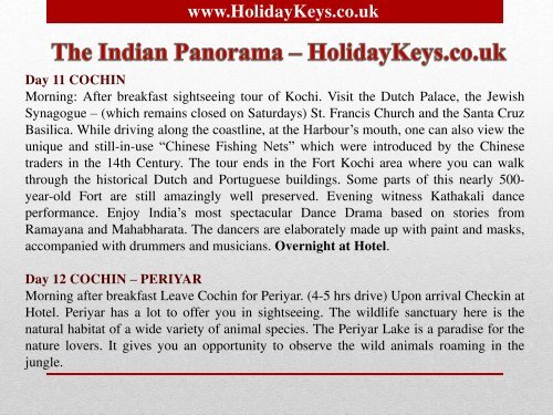 The Indian Panorama - HolidayKeys.co.uk