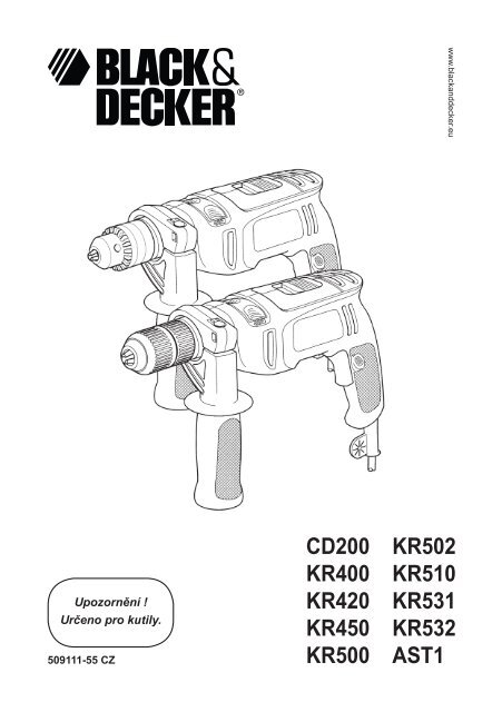 BlackandDecker Marteau Perforateur- Kr510xc - Type 5 - 6 - Instruction Manual (Tch&egrave;que)