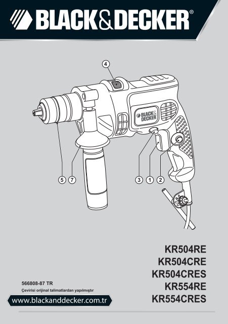 BlackandDecker Marteau Perforateur- Kr504cre - Type 2 - Instruction Manual (Turque)