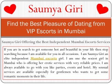 Find the Best Pleasure of Dating from VIP Escorts in Mumbai