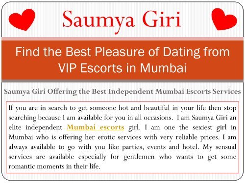 Find the Best Pleasure of Dating from VIP Escorts in Mumbai