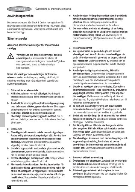 BlackandDecker Perceuse S/f- Hp146f4lbk - Type H3 - Instruction Manual (Europ&eacute;en)