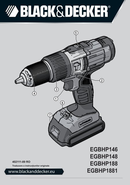 BlackandDecker Marteau Perforateur- Egbhp188 - Type H1 - Instruction Manual (Roumanie)
