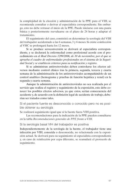 Guía de Bioseguridad para los profesionales sanitarios