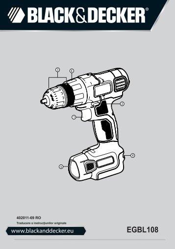 BlackandDecker Perceuse S/f- Egbl108 - Type H1 - Instruction Manual (Roumanie)