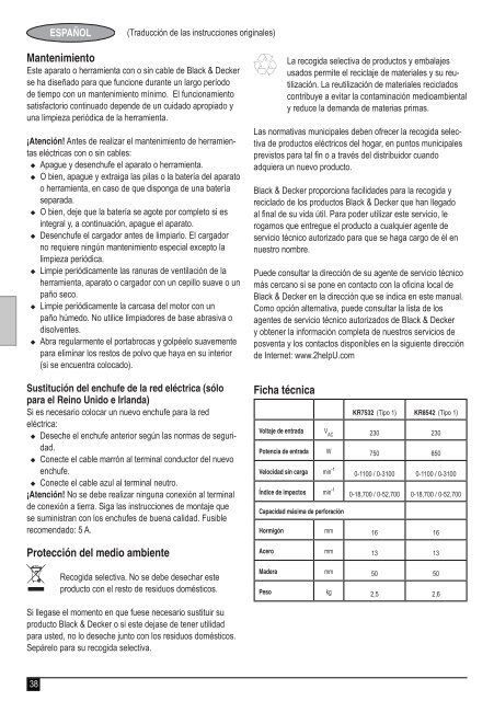 BlackandDecker Perceuse- Kr1102 - Type 1 - Instruction Manual (Europ&eacute;en)