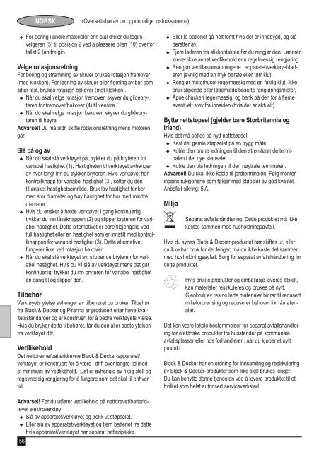 BlackandDecker Perceuse- Kr1102 - Type 1 - Instruction Manual (Europ&eacute;en)