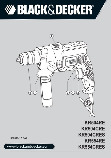 BlackandDecker Marteau Perforateur- Kr504re - Type 2 - Instruction Manual (Balkans)