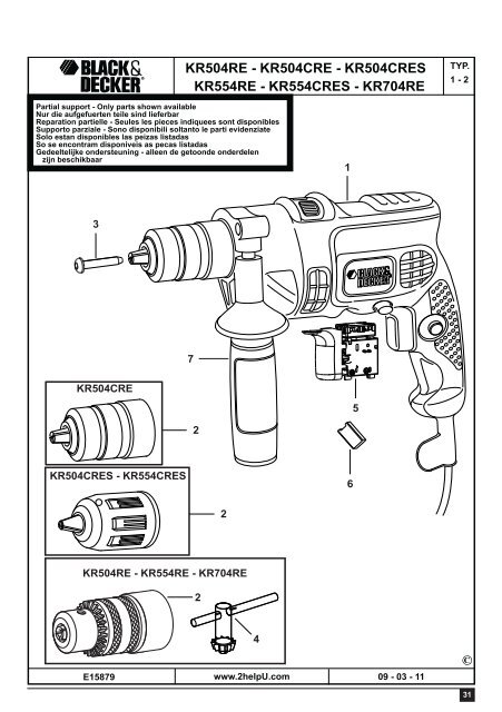 BlackandDecker Marteau Perforateur- Kr504re - Type 2 - Instruction Manual (Balkans)