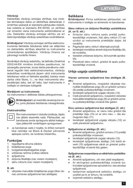 BlackandDecker Marteau Perforateur- Kr504re - Type 2 - Instruction Manual (Lettonie)