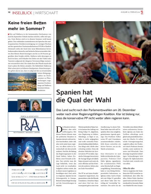 Die Inselzeitung Mallorca Februar 2016