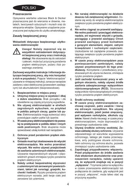BlackandDecker Marteau Perforateur- Cd714re - Type 1 - Instruction Manual (Pologne)