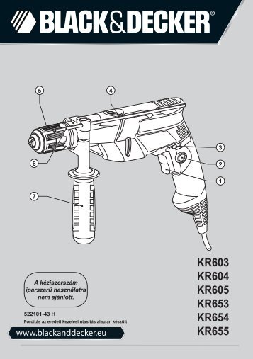BlackandDecker Marteau Perforateur- Kr603 - Type 2 - Instruction Manual (la Hongrie)