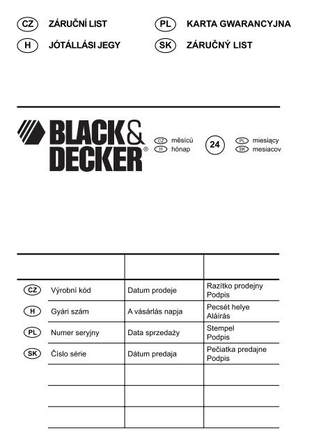 BlackandDecker Marteau Perforateur- Cd714re - Type 1 - Instruction Manual (la Hongrie)