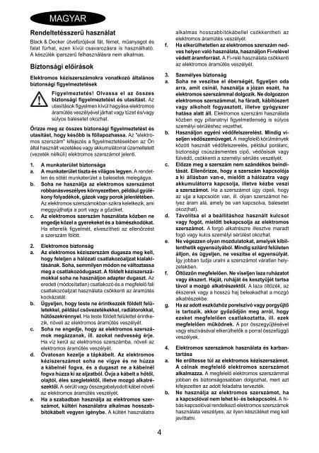 BlackandDecker Marteau Perforateur- Cd714re - Type 1 - Instruction Manual (la Hongrie)