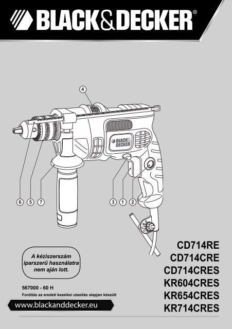 BlackandDecker Marteau Perforateur- Cd714re - Type 2 - Instruction Manual (la Hongrie)