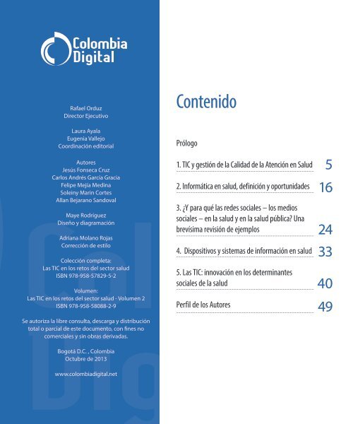 Las TIC en algunos de los retos del sector salud, V.2