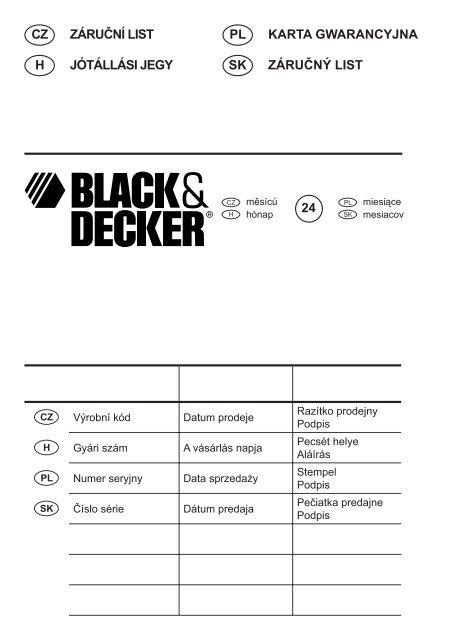 BlackandDecker Marteau Perforateur- Kr504cres - Type 1 - Instruction Manual (la Hongrie)