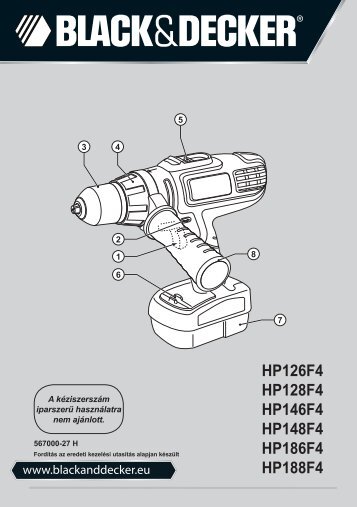 BlackandDecker Perceuse S/f- Hp188f4bk - Type H1 - Instruction Manual (la Hongrie)