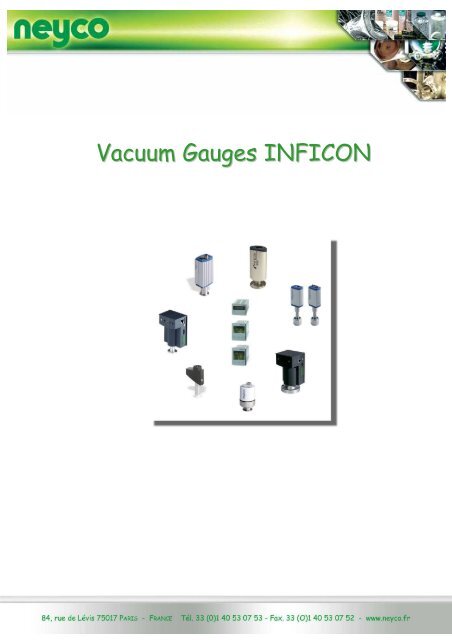 Vacuum Gauges INFICON - Neyco