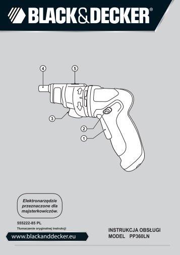 BlackandDecker Tournevis- Pp360ln - Type 1 - Instruction Manual (Pologne)