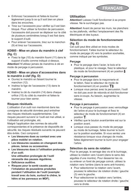 BlackandDecker Marteau Rotatif- Kd855 - Type 1 - Instruction Manual (Europ&eacute;en)