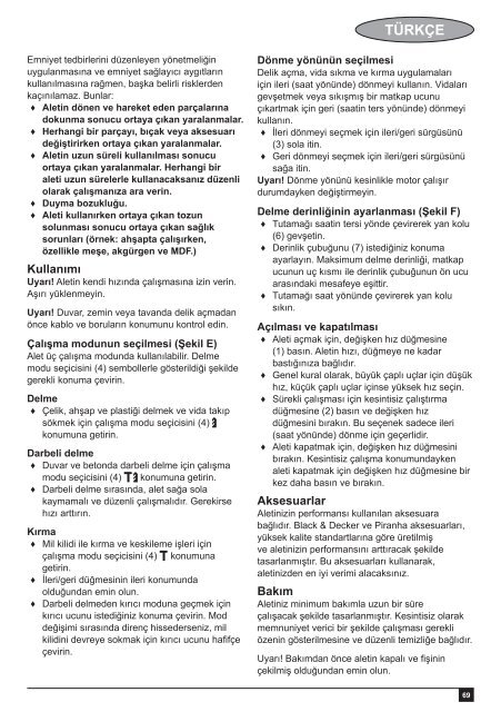 BlackandDecker Marteau Rotatif- Kd855 - Type 1 - Instruction Manual (Europ&eacute;en)