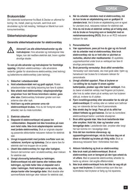 BlackandDecker Marteau Rotatif- Kd855 - Type 1 - Instruction Manual (Europ&eacute;en)