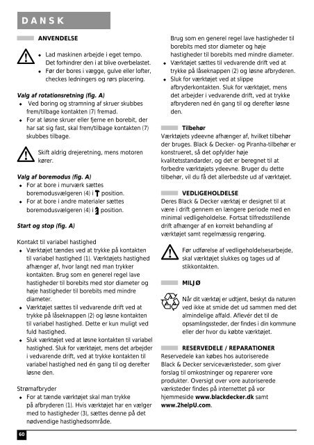 BlackandDecker Perceuse- Kr532 - Type 1 - Instruction Manual