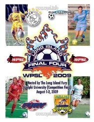 2009 schedule - Women's Premier Soccer League