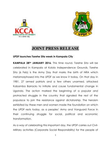 JOINT PRESS RELEASE
