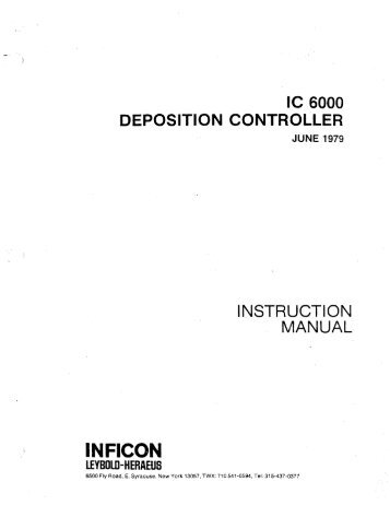 Inficon IC-6000 deposition controller - HSD Engineering