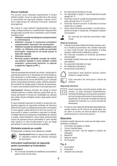 BlackandDecker Marteau Perforateur- Egbl188 - Type H1 - Instruction Manual (Roumanie)