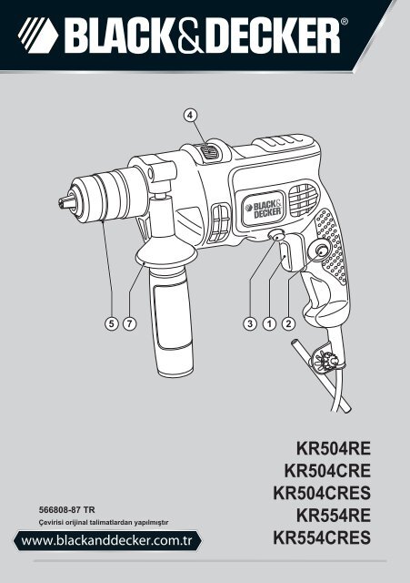 BlackandDecker Marteau Perforateur- Kr554cres - Type 1 - Instruction Manual (Turque)