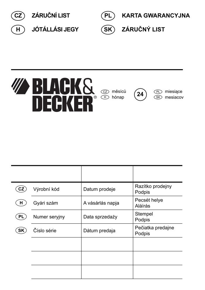 BLACK DECKER Kl ters