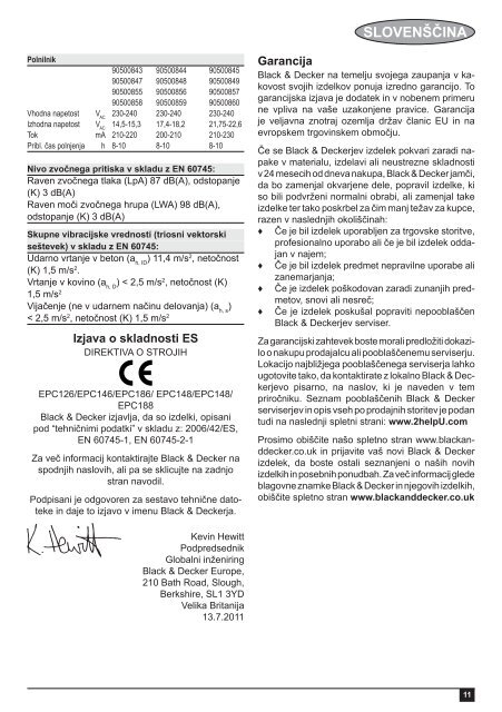 BlackandDecker Perceuse S/f- Epc146 - Type H1 - Instruction Manual (Balkans)