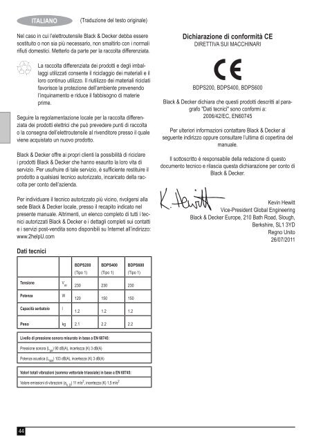 BlackandDecker Pistolet A Peindre- Bdps600 - Type 1 - Instruction Manual (Europ&eacute;en)