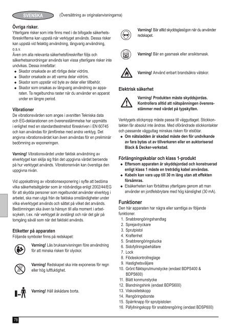 BlackandDecker Pistolet A Peindre- Bdps600 - Type 1 - Instruction Manual (Europ&eacute;en)