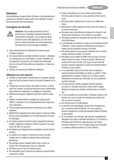 BlackandDecker Decolleuse Papier/pe- Kx3300 - Type 1-2 - Instruction Manual (Europ&eacute;en)