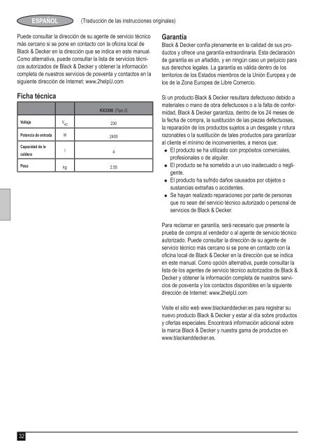 BlackandDecker Decolleuse Papier/pe- Kx3300 - Type 1-2 - Instruction Manual (Europ&eacute;en)