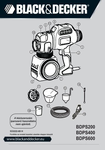 BlackandDecker Pistolet A Peindre- Bdps600 - Type 1 - Instruction Manual (la Hongrie)