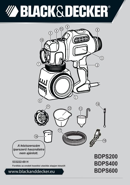 BlackandDecker Pistolet A Peindre- Bdps600 - Type 1 - Instruction Manual (la Hongrie)