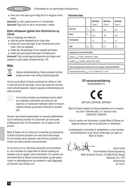 BlackandDecker Pistolet A Peindre- Bdps200 - Type 1 - Instruction Manual (Europ&eacute;en)