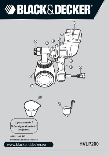 BlackandDecker Pistolet A Peindre- Hvlp200 - Type 1 - Instruction Manual (Slovaque)