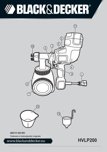 BlackandDecker Pistolet A Peindre- Hvlp200 - Type 1 - Instruction Manual (Roumanie)