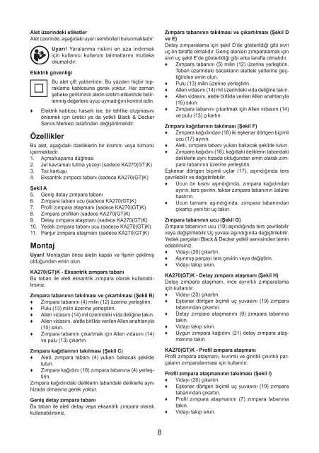 BlackandDecker Ponceuse Orbitale- Ka272 - Type 1 - Instruction Manual (Turque)